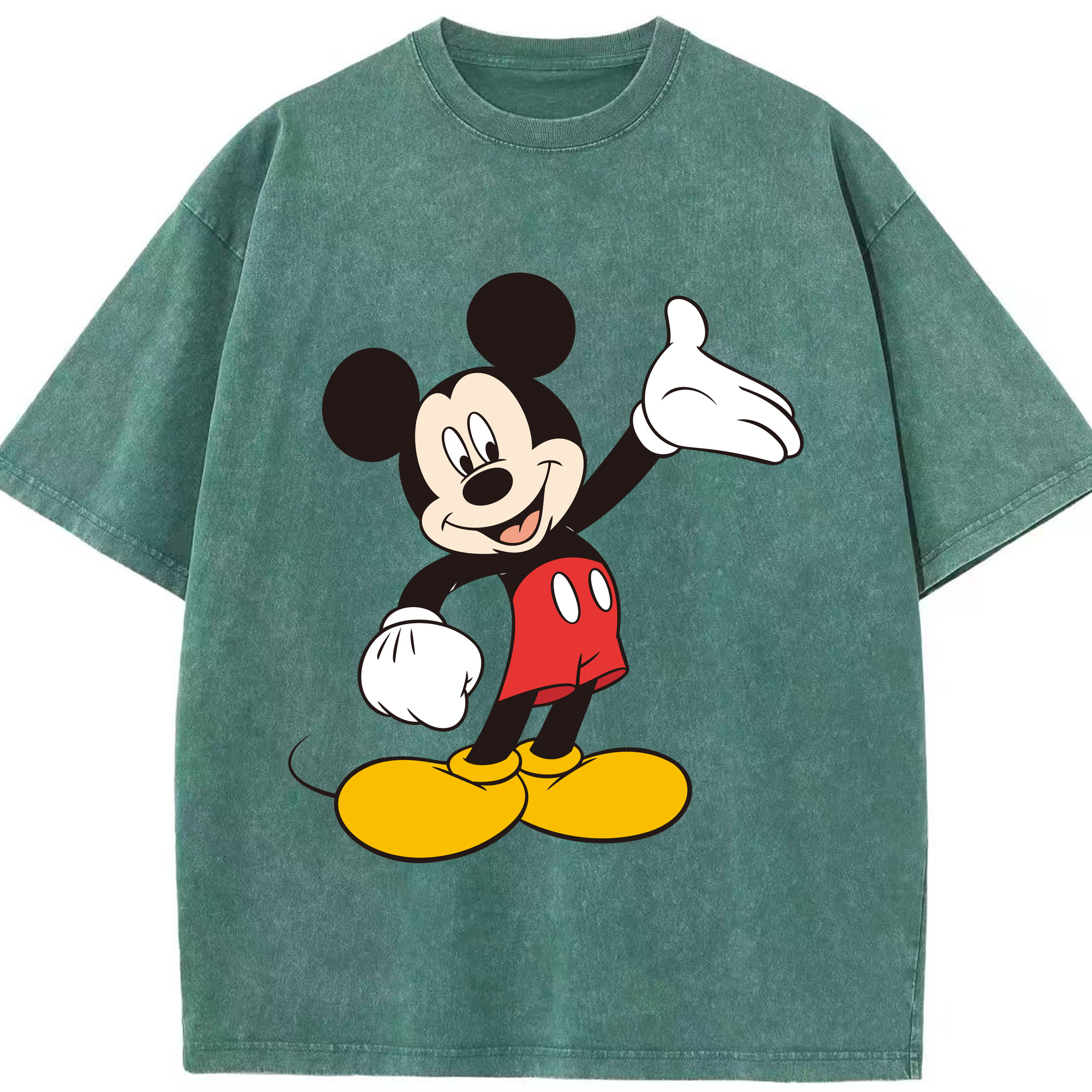 （画像用） ミッキーマウス Mickey Mouse 綿100% ヴィンテージ風 半袖Tシャツ（フロントプリント）